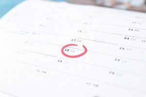 Kalendarz z zaznaczoną datą